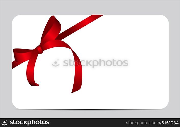 Card with Red Gift Ribbon. Vector illustration EPS10. Card with Red Gift Ribbon. Vector illustration.