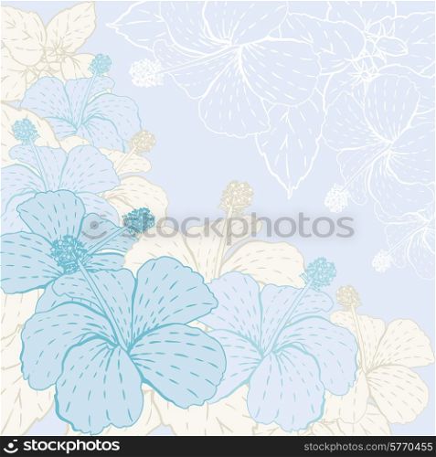 Card with stylized abstract flowers.