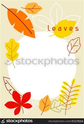Card with stylized autumn foliage. Falling leaves in simple style. Card with stylized autumn foliage. Falling leaves in simple style.