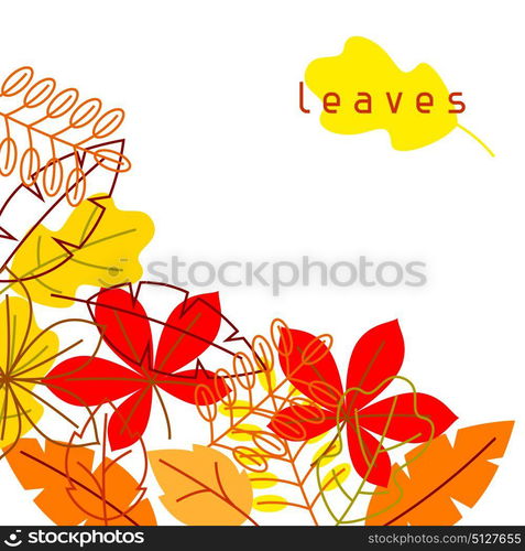 Card with stylized autumn foliage. Falling leaves in simple style. Card with stylized autumn foliage. Falling leaves in simple style.