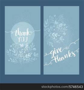 Card with the words thank you. Vector illutration. Card with the words thank you