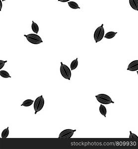 Cardamom pods pattern repeat seamless in black color for any design. Vector geometric illustration. Cardamom pods pattern seamless black