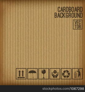 Cardboard background. Set of cardboard symbol.