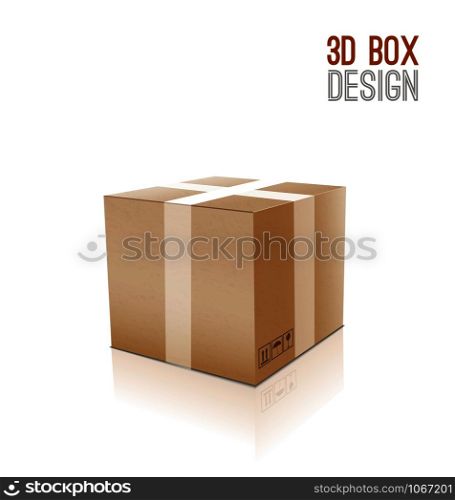Cardboard box.Closed box icon.. Cardboard closed box illustration model of closed box.