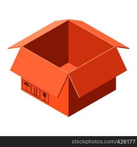Cardboard box icon. Isometric of cardboard box vector icon for web design isolated on white background. Cardboard box icon, isometric style