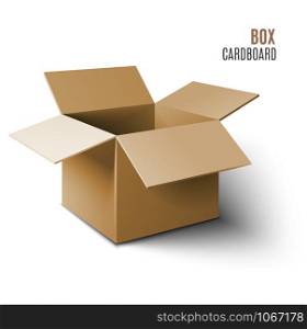 Cardboard box icon. Vector 3d model of box.. Cardboard box icon.
