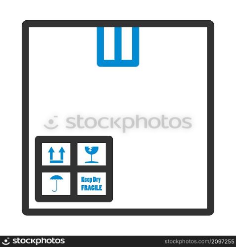 Cardboard Package Box Icon. Editable Bold Outline With Color Fill Design. Vector Illustration.