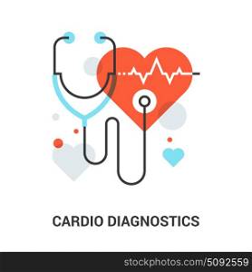 cardio diagnostics concept. Abstract flat line vector illustration of cardio diagnostics concept