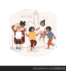 Cardio motion activity isolated cartoon vector illustration Preschool fitness education, children physical activity, cardio exercise, motor skills, kindergarten, daycare center vector cartoon.. Cardio motion activity isolated cartoon vector illustration