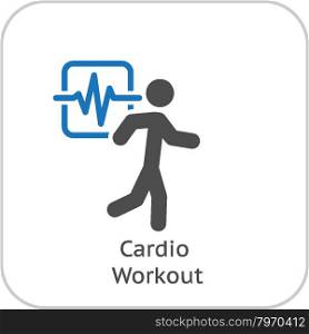 Cardio Workout and Medical Services Icon. Flat Design.