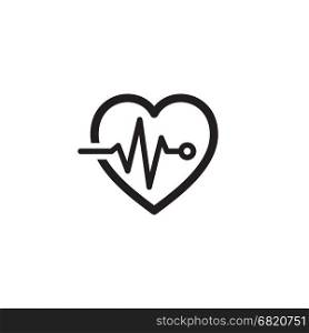 Cardiogram and Medical Services Icon. Flat Design.. Cardiogram and Medical Services Icon. Flat Design. Isolated Heart with Cardiogram.