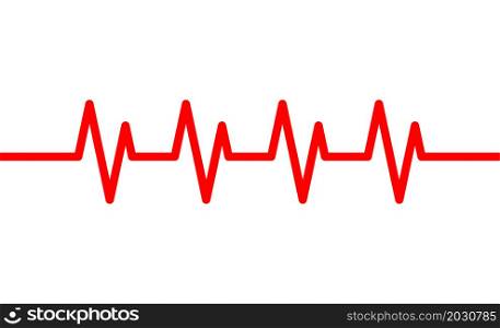 Cardiogram and pulse on monitor. Heartbeat line. Icons of heart beat. Ecg on graph. Electrocardiogram with healthy rhythm, cardio attack, ischemia, infarction and death. Symbol for cardiac. Vector.
