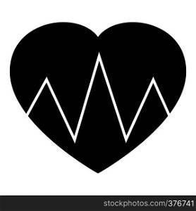 Cardiogram heart icon. Simple illustration of cardiogram heart vector icon for web. Cardiogram heart icon, simple style