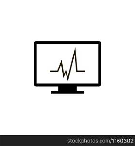 Cardiogram monitoring vector icon