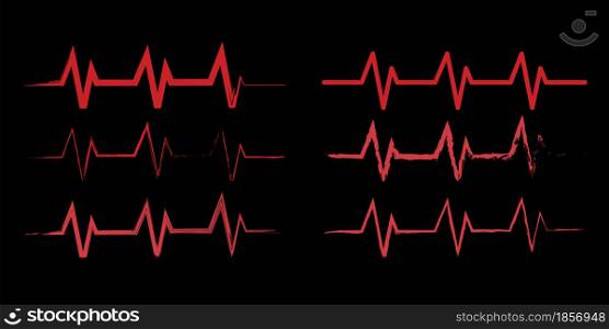 Cardiogram on black background. Cardiology icon. Illustration for healthcare design. Vector illustration. Stock image. EPS 10.. Cardiogram on black background. Cardiology icon. Illustration for healthcare design. Vector illustration. Stock image.