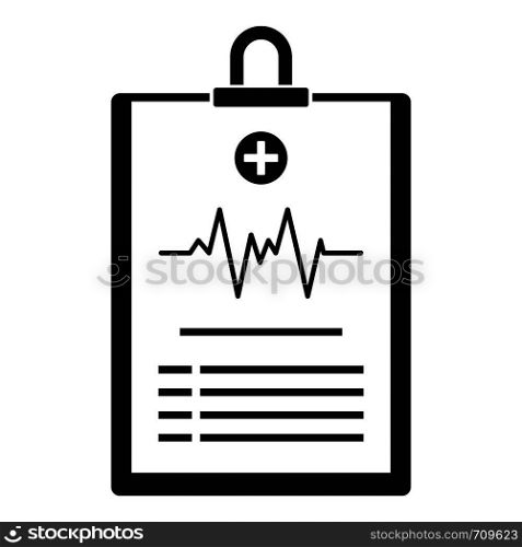 Cardiogram on tablet icon. Simple illustration of cardiogram on tablet vector icon for web. Cardiogram on tablet icon, simple style