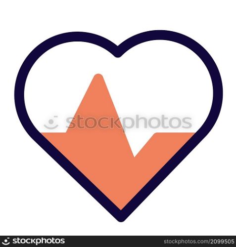 Cardiology department in the hospital with a heart and an oscillating wave logotype