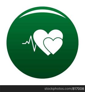 Cardiology icon. Simple illustration of cardiology vector icon for any design green. Cardiology icon vector green