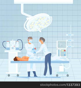 Cardiology Surgery Operation in Modern Hospital Cartoon Vector ...