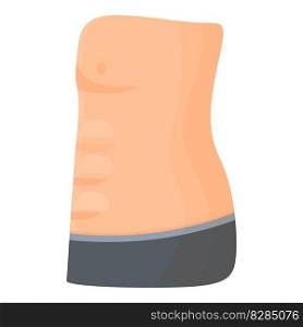 Care abdomen icon cartoon vector. Belly fat. Figure diet. Care abdomen icon cartoon vector. Belly fat