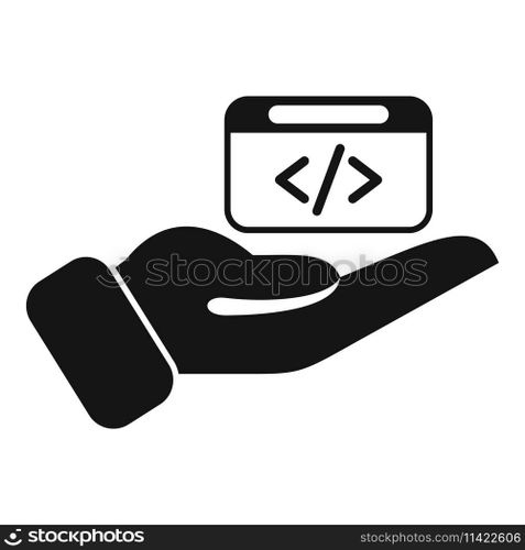 Care api code icon simple vector. Gear hosting server. Internet cloud data. Care api code icon simple vector. Gear hosting server