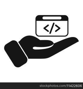 Care api code icon simple vector. Gear hosting server. Internet cloud data. Care api code icon simple vector. Gear hosting server