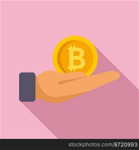 Care bitcoin icon flat vector. Crypto money. Financial payment. Care bitcoin icon flat vector. Crypto money