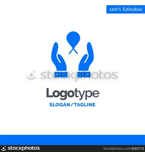 Care, Breast Cancer, Ribbon, Woman Blue Business Logo Template