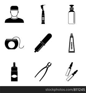 Care of body icons set. Simple set of 9 care of body vector icons for web isolated on white background. Care of body icons set, simple style