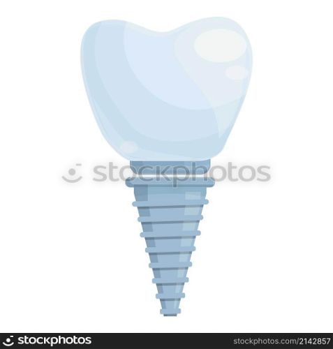Care tooth implant icon cartoon vector. Oral dental. Root process. Care tooth implant icon cartoon vector. Oral dental