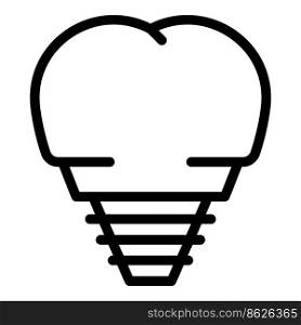 Care tooth implant icon outline vector. Dental crown. Oral dent. Care tooth implant icon outline vector. Dental crown