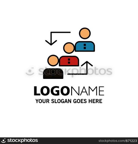 Career, Advancement, Employee, Ladder, Promotion, Staff, Work Business Logo Template. Flat Color