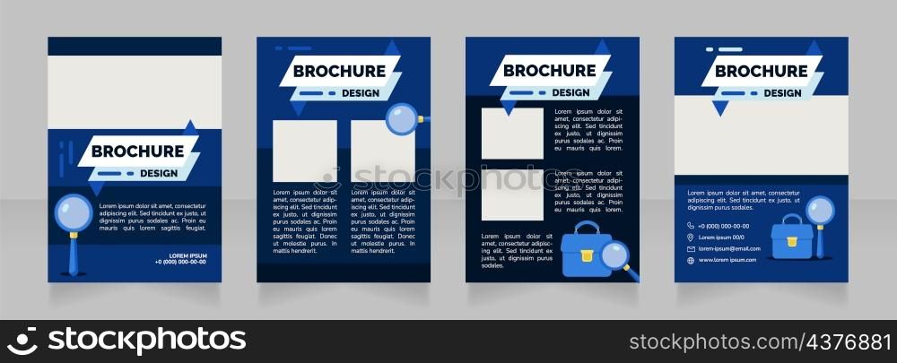 Career advice for healthcare jobs blank brochure design. Template set with copy space for text. Premade corporate reports collection. Editable 4 paper pages. Raleway Black, Regular, Light fonts used. Career advice for healthcare jobs blank brochure design