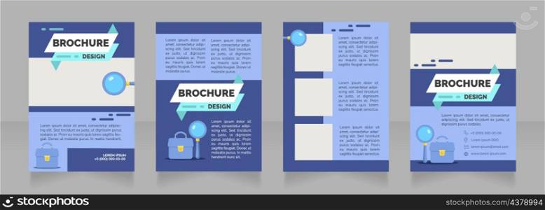 Career advice for technology jobs blank brochure design. Template set with copy space for text. Premade corporate reports collection. Editable 4 paper pages. Raleway Black, Regular, Light fonts used. Career advice for technology jobs blank brochure design