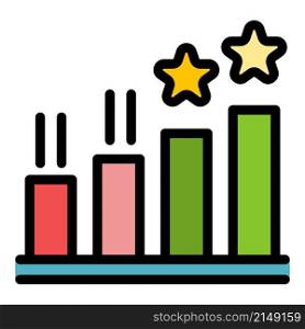 Career chart icon. Outline career chart vector icon color flat isolated. Career chart icon color outline vector