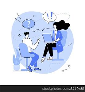Career coach isolated cartoon vector illustrations. Woman talking with personal career coach, small business, self-employed people, consultancy session, leadership experience vector cartoon.. Career coach isolated cartoon vector illustrations.