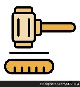 Career gavel icon outline vector. Business courage. Jump skill color flat. Career gavel icon vector flat