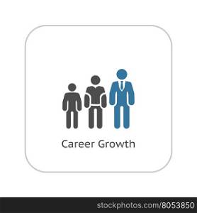 Career Growth Icon. Flat Design.. Career Growth Icon. Flat Design. Growing Silhouettes of People. Isolated Illustration. App Symbol or UI element.