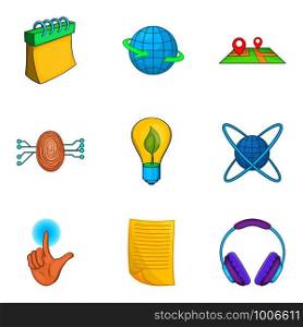 Career icons set. Cartoon set of 9 career vector icons for web isolated on white background. Career icons set, cartoon style