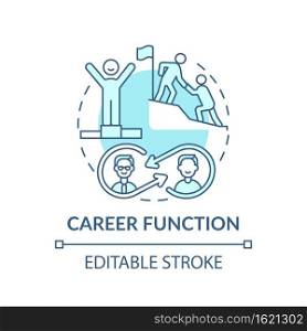 Career ladder concept icon. Career function. Team building idea thin line illustration. Exchanging information of co-workers. Vector isolated outline RGB color drawing. Editable stroke. Career ladder concept icon