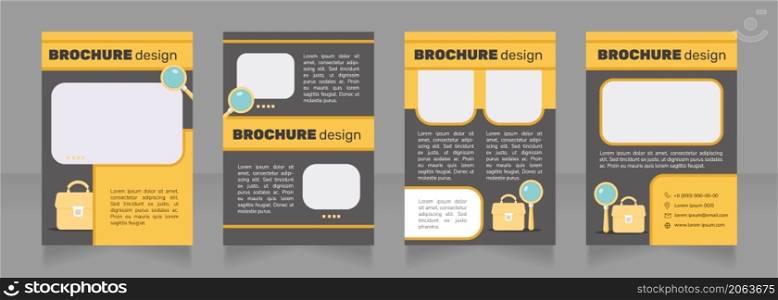 Career opportunities in commerce blank brochure design. Template set with copy space for text. Premade corporate reports collection. Editable 4 paper pages. Nunito Light, Bold fonts used. Career opportunities in commerce blank brochure design