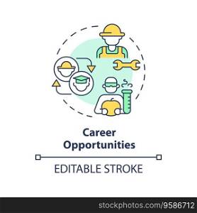 Career opportunities multi color concept icon. College education. Professional development. Agriculture industry. Round shape line illustration. Abstract idea. Graphic design. Easy to use. Career opportunities multi color concept icon