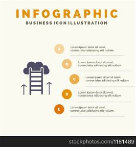Career Path, Career, Dream, Success, Focus Solid Icon Infographics 5 Steps Presentation Background