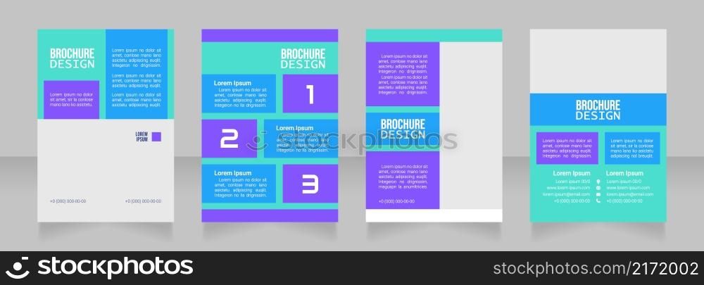 Career training blank brochure design. Template set with copy space for text. Premade corporate reports collection. Editable 4 paper pages. Bebas Neue, Lucida Console, Roboto Light fonts used. Career training blank brochure design