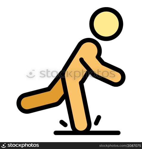 Careful person icon. Outline careful person vector icon color flat isolated. Careful person icon color outline vector