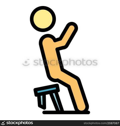 Careless person chair icon. Outline careless person chair vector icon color flat isolated. Careless person chair icon color outline vector