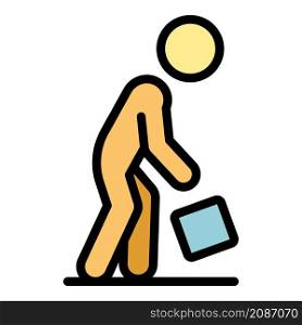 Careless person object icon. Outline careless person object vector icon color flat isolated. Careless person object icon color outline vector