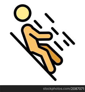 Careless person on ground icon. Outline careless person on ground vector icon color flat isolated. Careless person on ground icon color outline vector