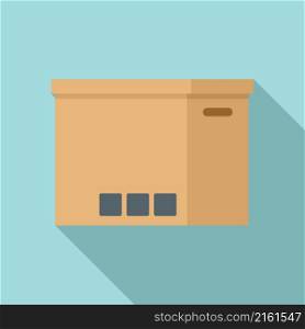 Cargo box icon flat vector. Delivery box. Carton package. Cargo box icon flat vector. Delivery box