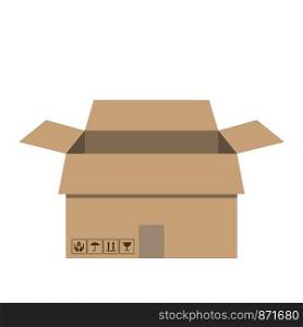 Cargo. Carton boxes with fragile signs and note tape. Moving. Vector illustration